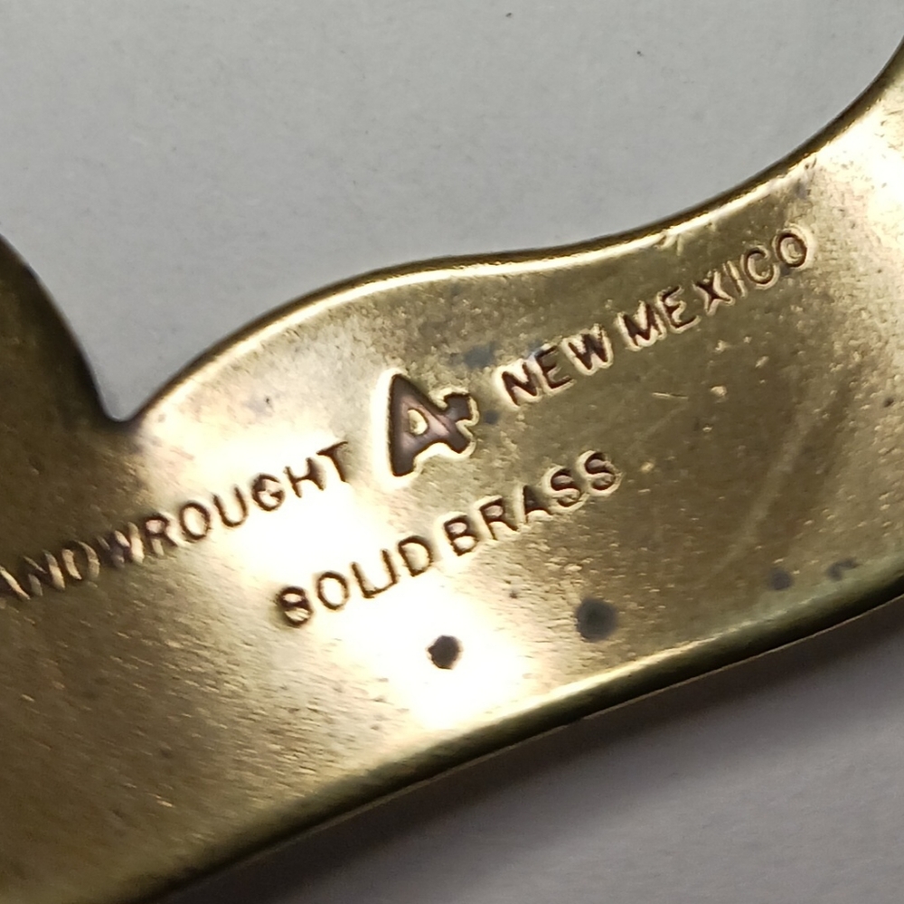 Solid Brass Open Heart Scarf Clip - image 2